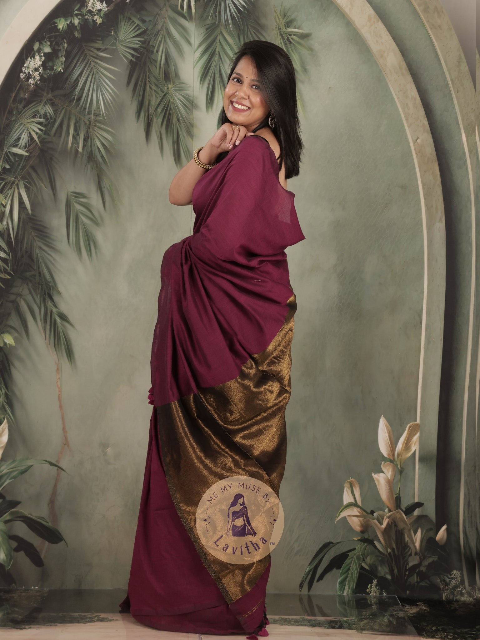 Zarish Magenta Premium Cotton Saree