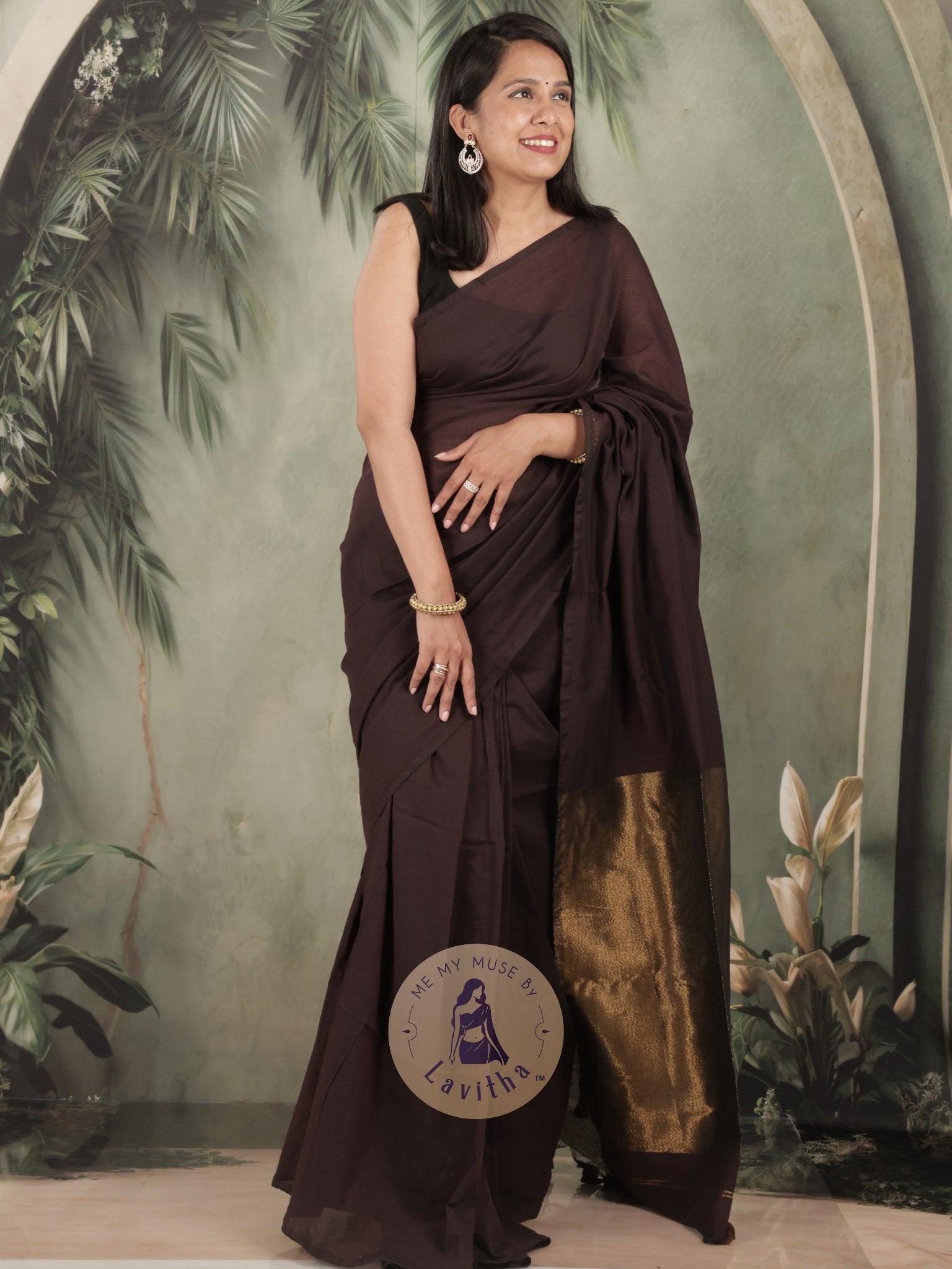 Zarish Mocha Premium Cotton Saree