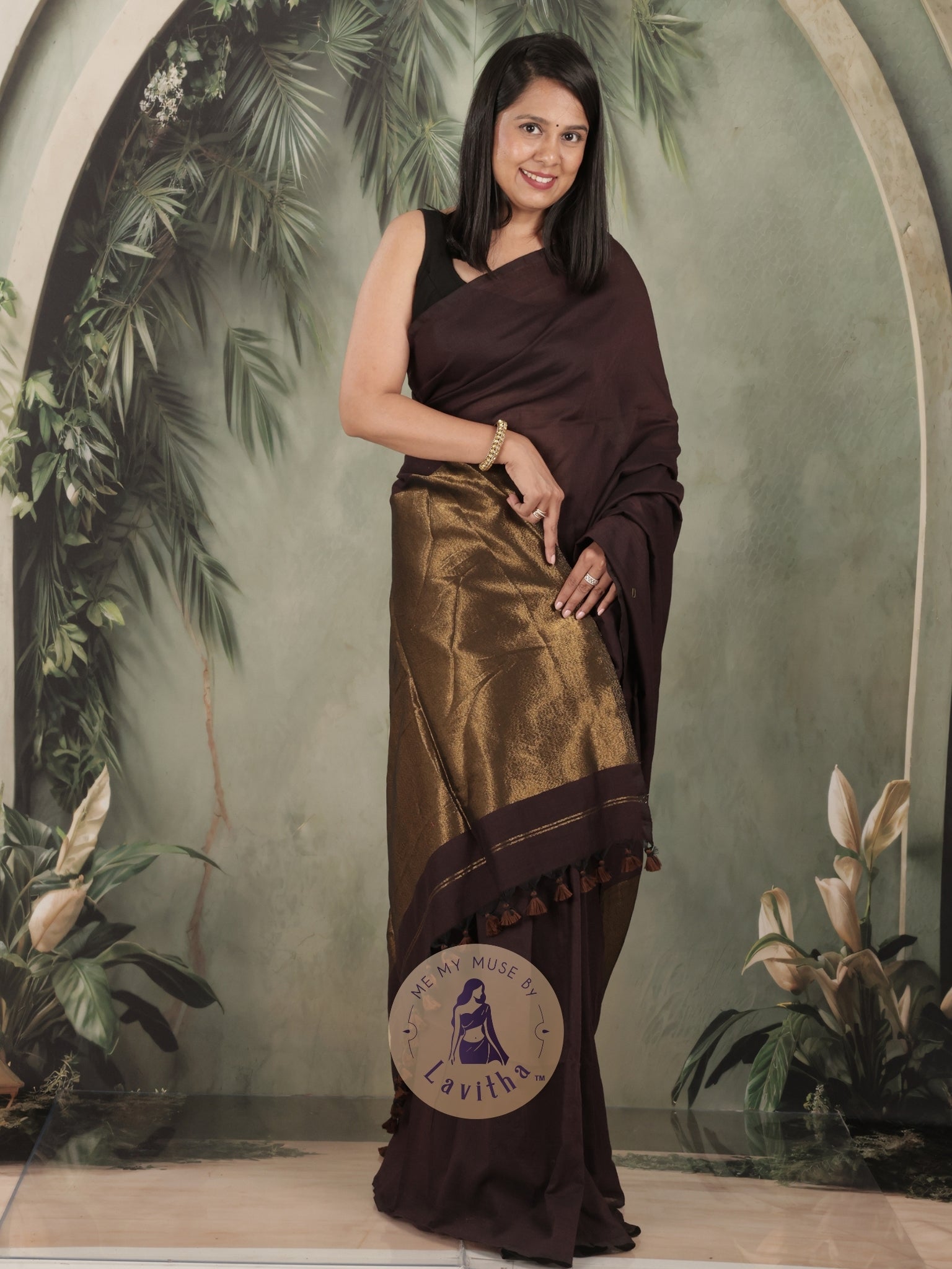 Zarish Mocha Premium Cotton Saree