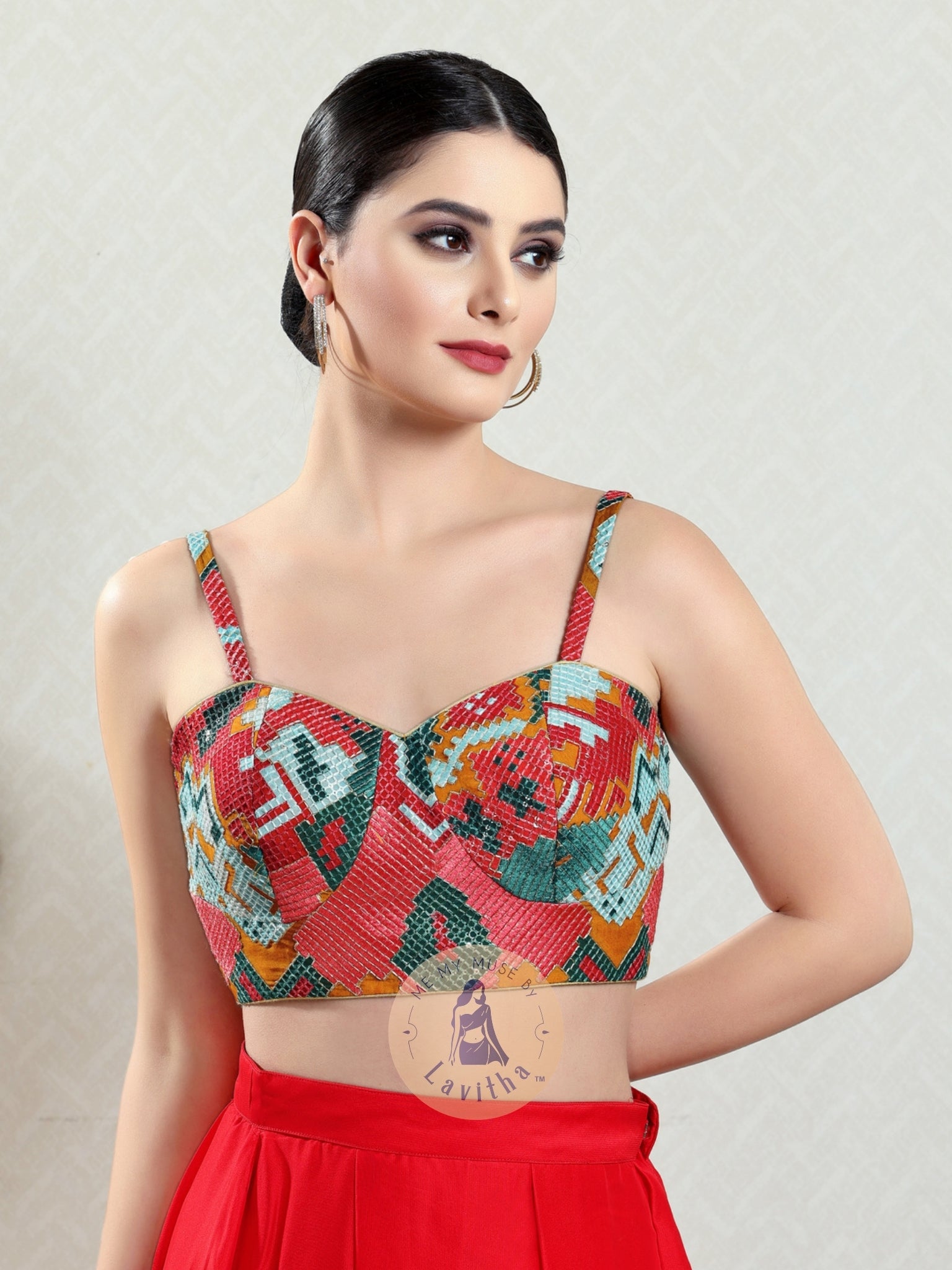 Red Hot Date Night Noodle Strap Sleeveless Padded Blouse