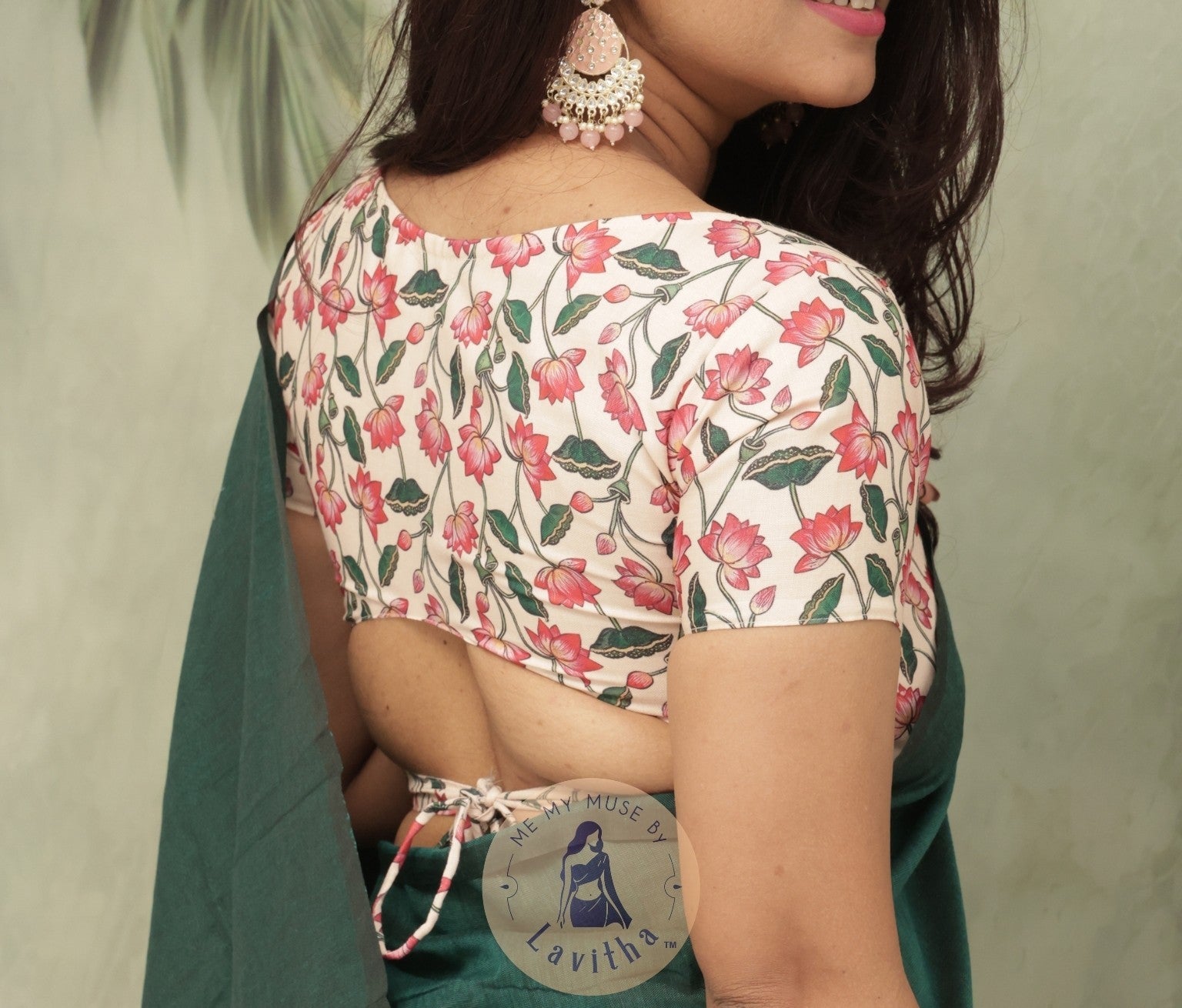 Saaqi Opal Green Sheen Cotton Saree