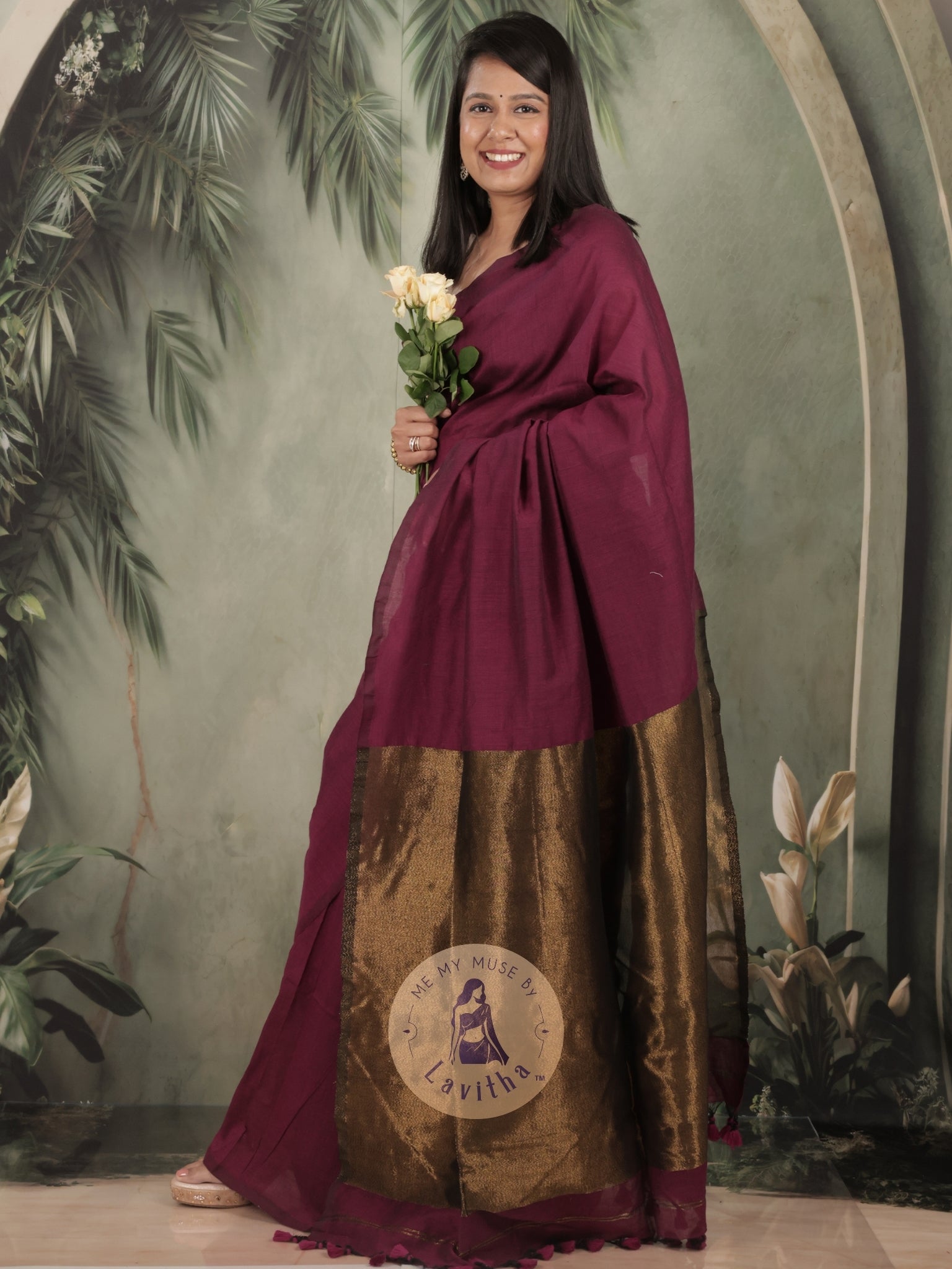 Zarish Magenta Premium Cotton Saree