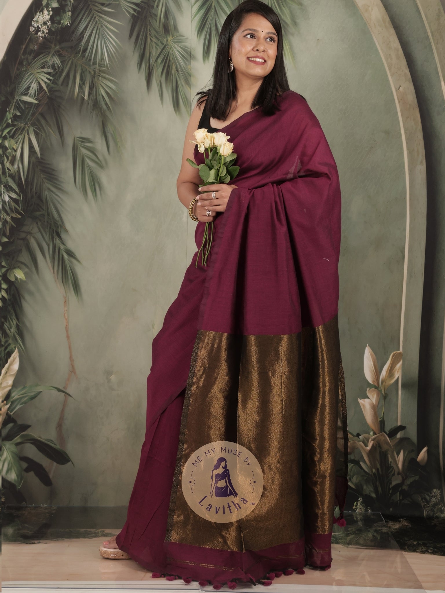 Zarish Magenta Premium Cotton Saree