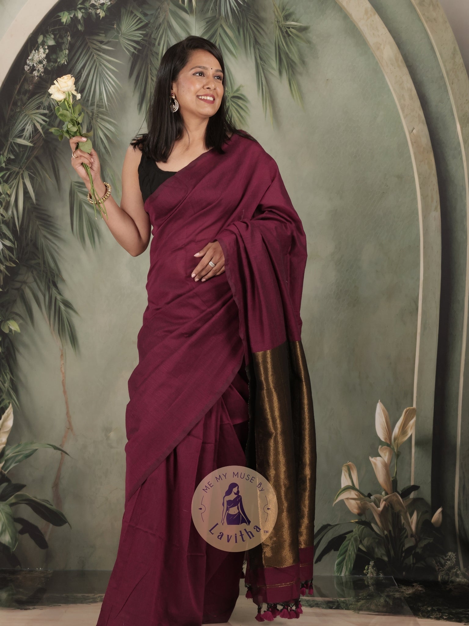 Zarish Magenta Premium Cotton Saree