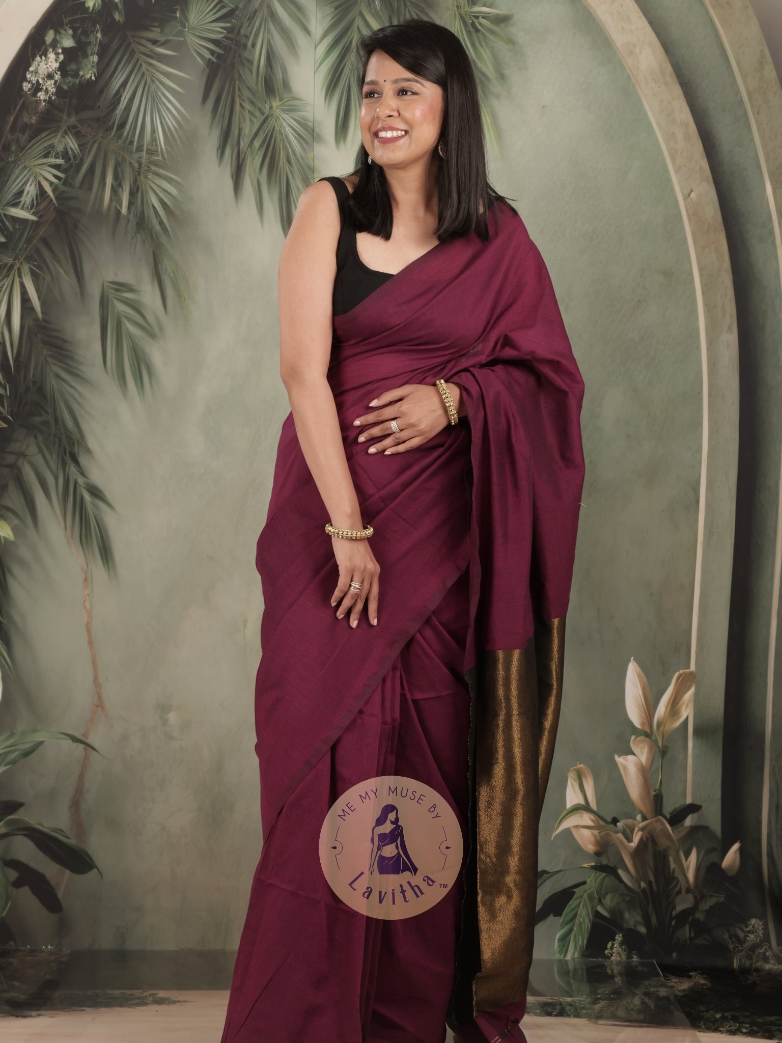 Zarish Magenta Premium Cotton Saree