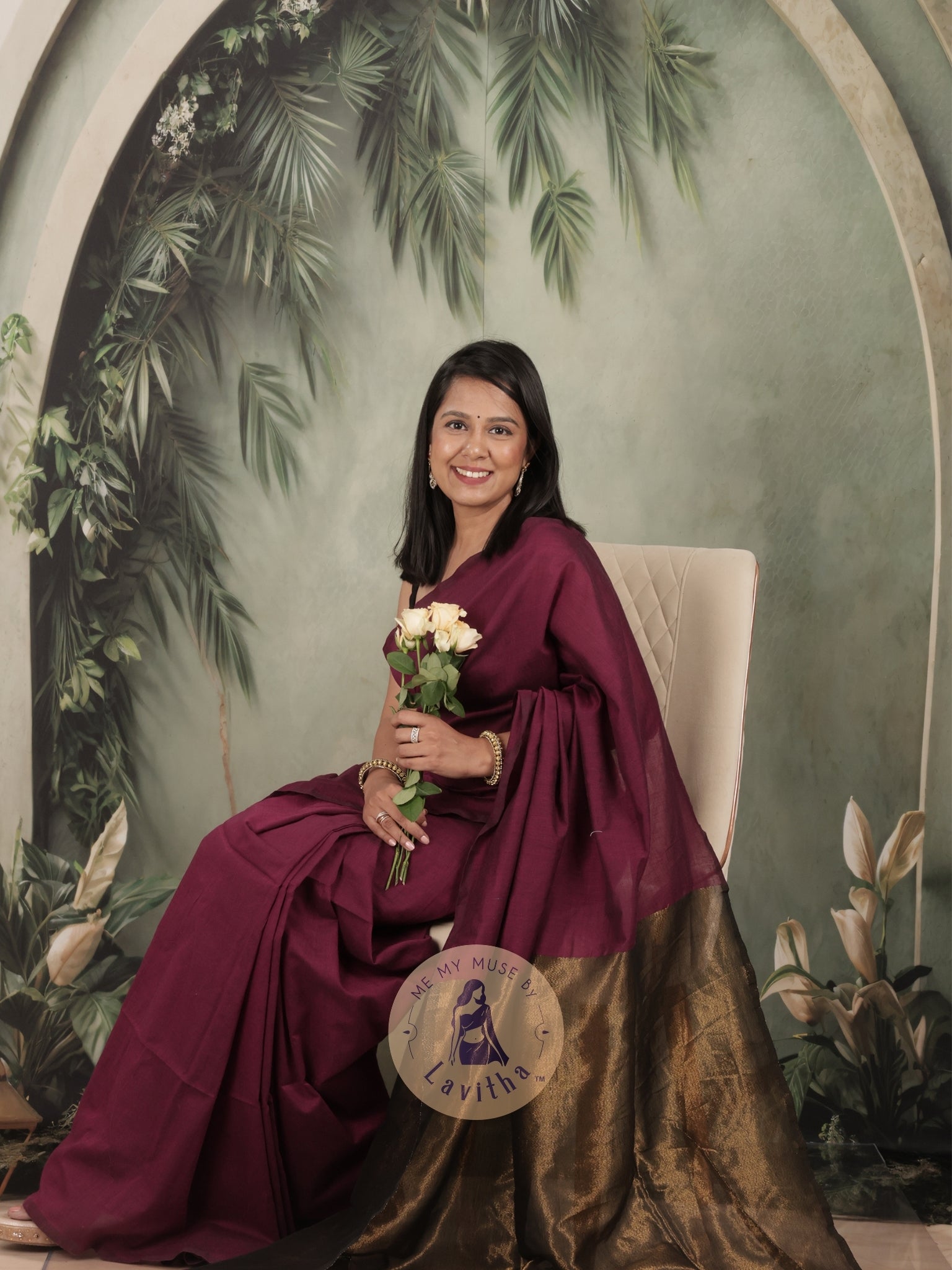 Zarish Magenta Premium Cotton Saree